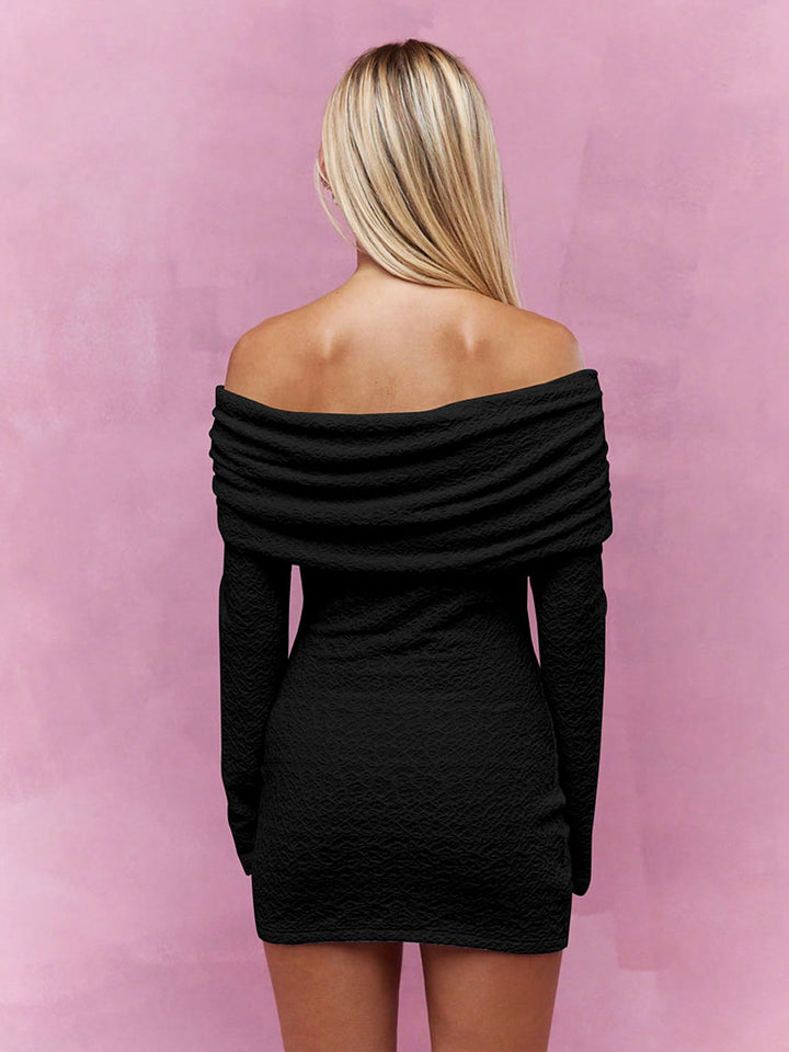 Black Off Shoulder Full Sleeves Top
