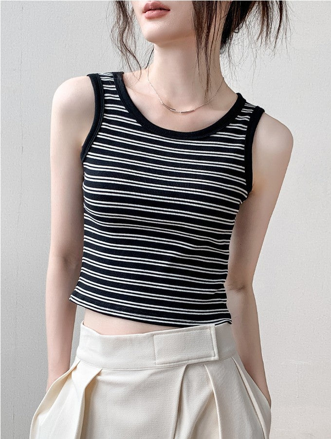 Black Stripe Vest Top