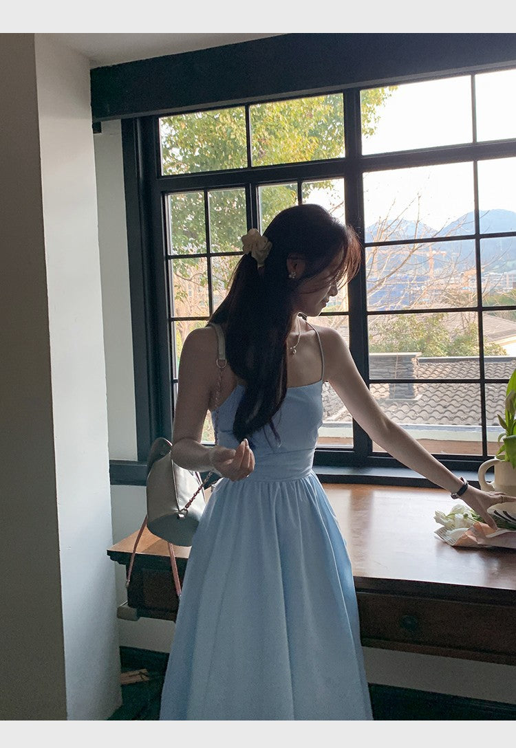 Blue Tube Tiered Maxi Dress