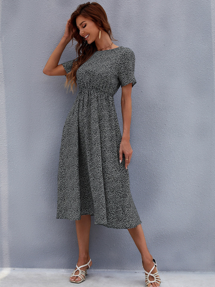 Green All Over Floral Print Midi Dress