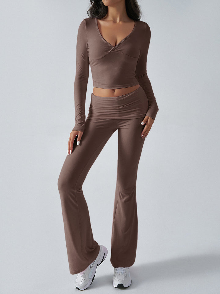 Brown Tshirt And Legging Co Ord Set