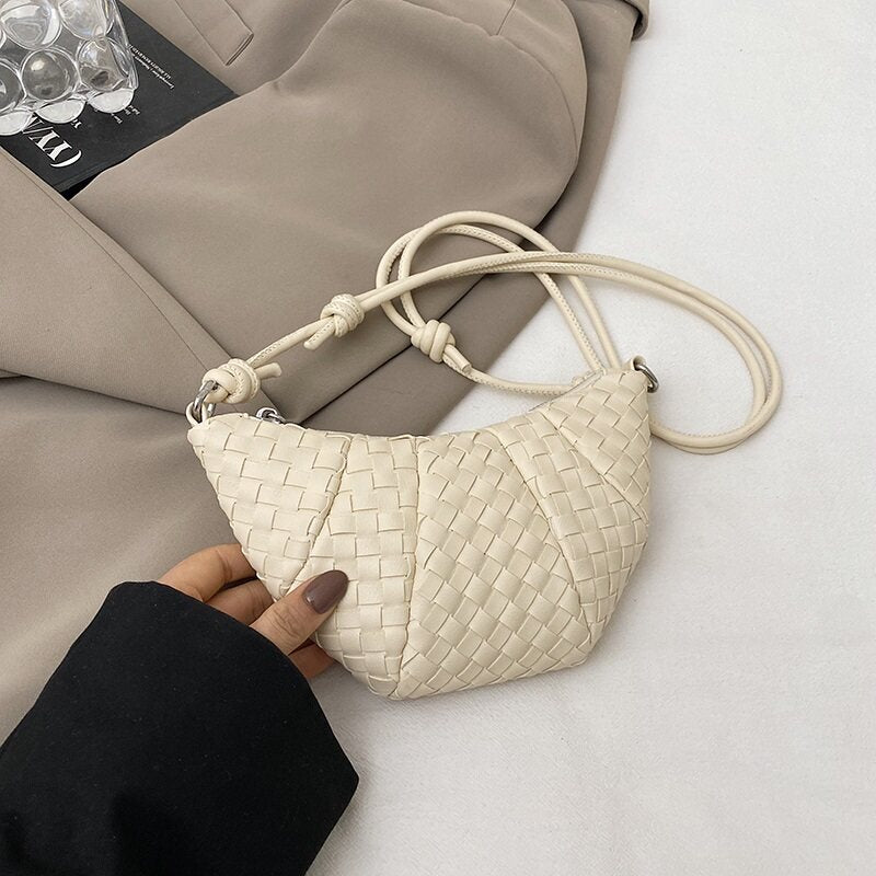 Cream Mini Croissant Sling Bag