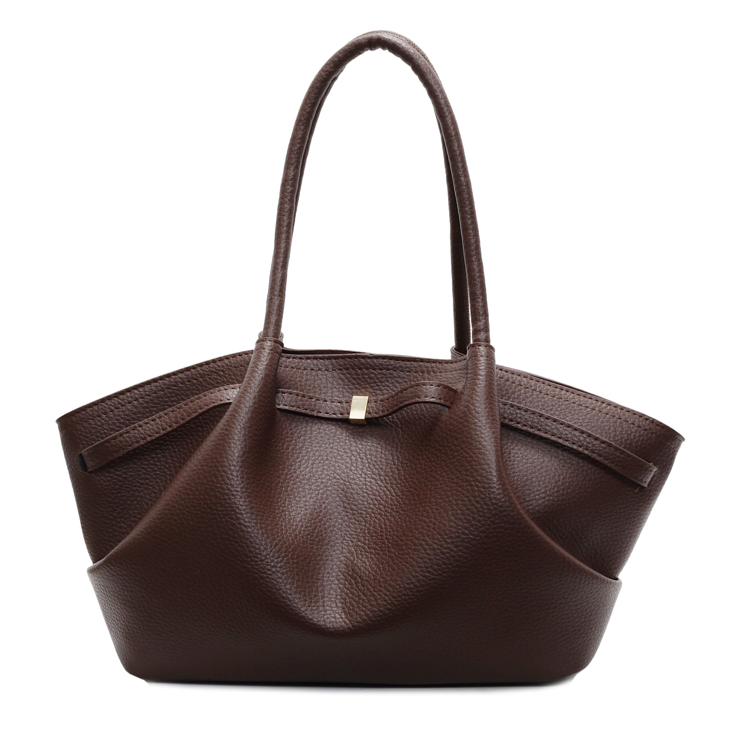 Brown Curveline Shoulder Bag