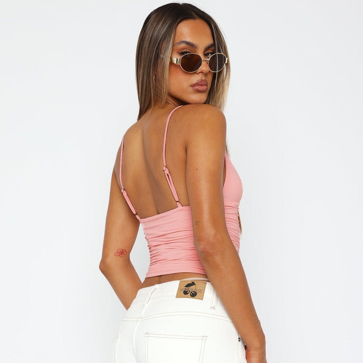 Pink Cami Strap Knit Top