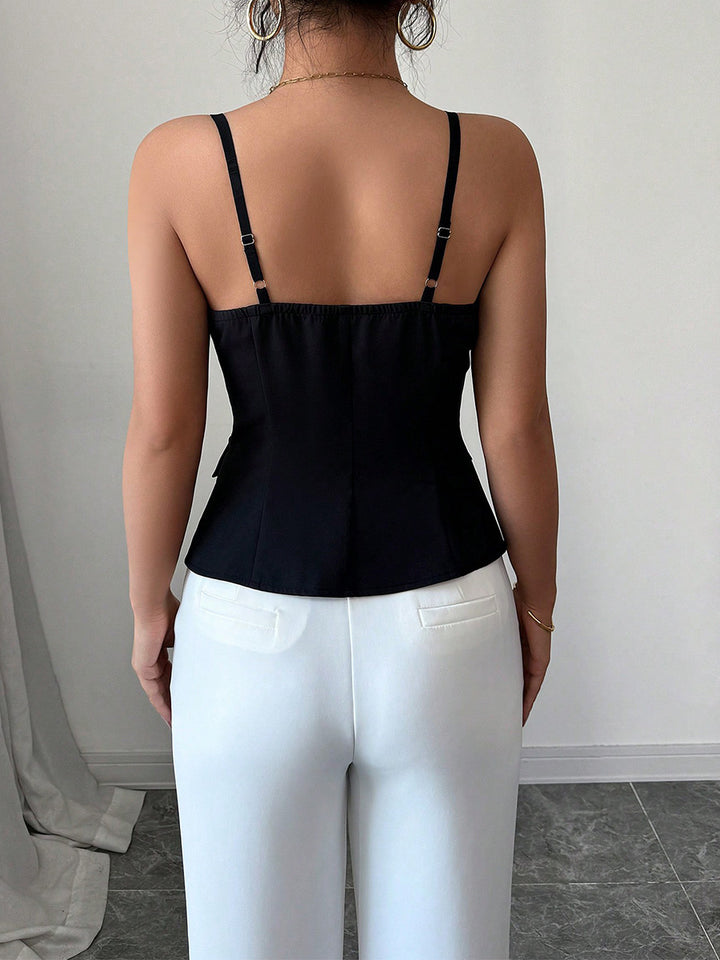 Black Strappy Vest Top