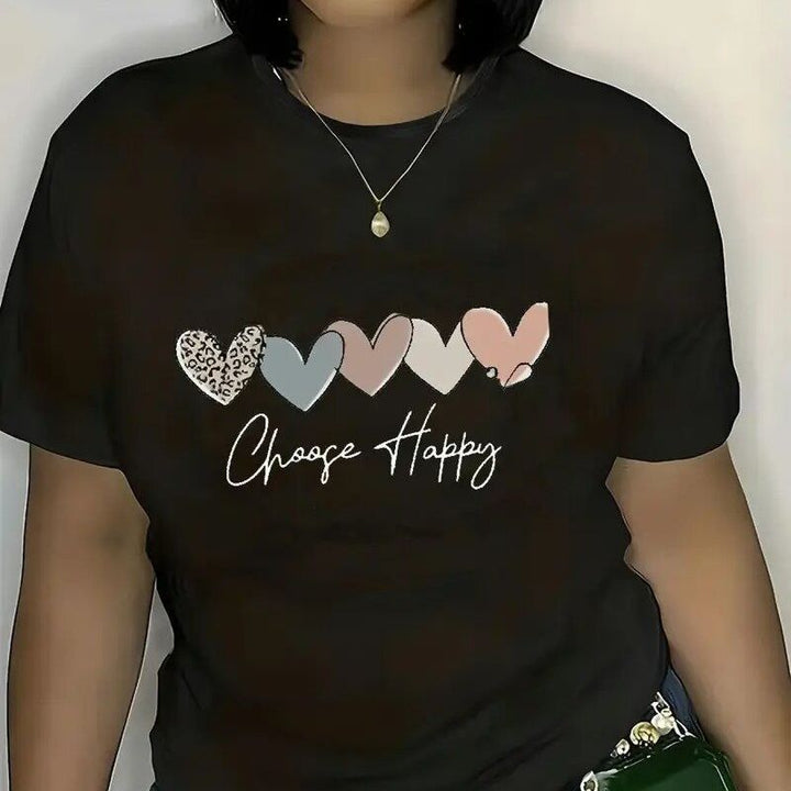 Black Chest Print Graphic Tshirt