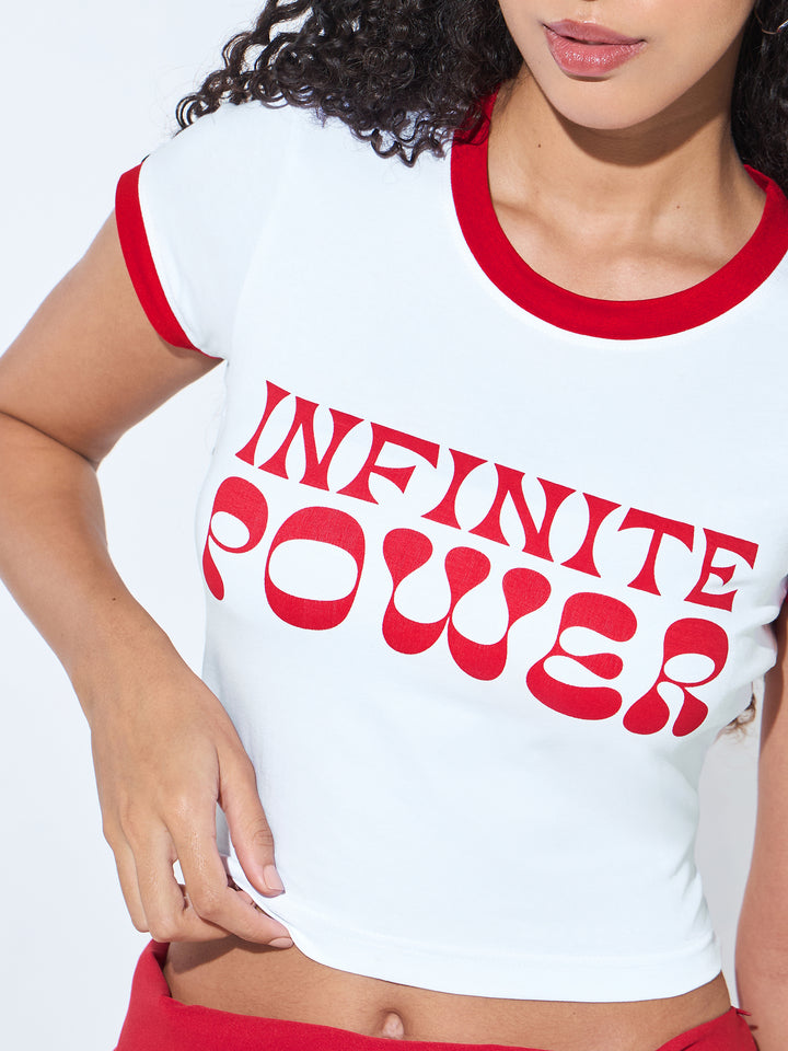 White Crew Neck Graphic Tshirt