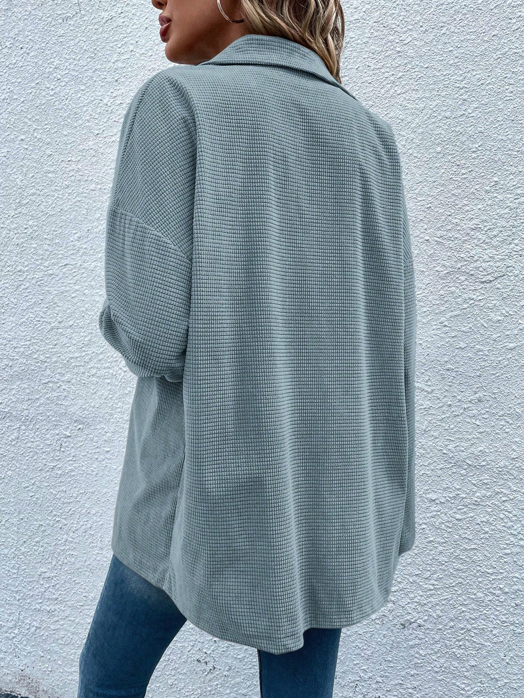 Blue Corduroy Long Shirt