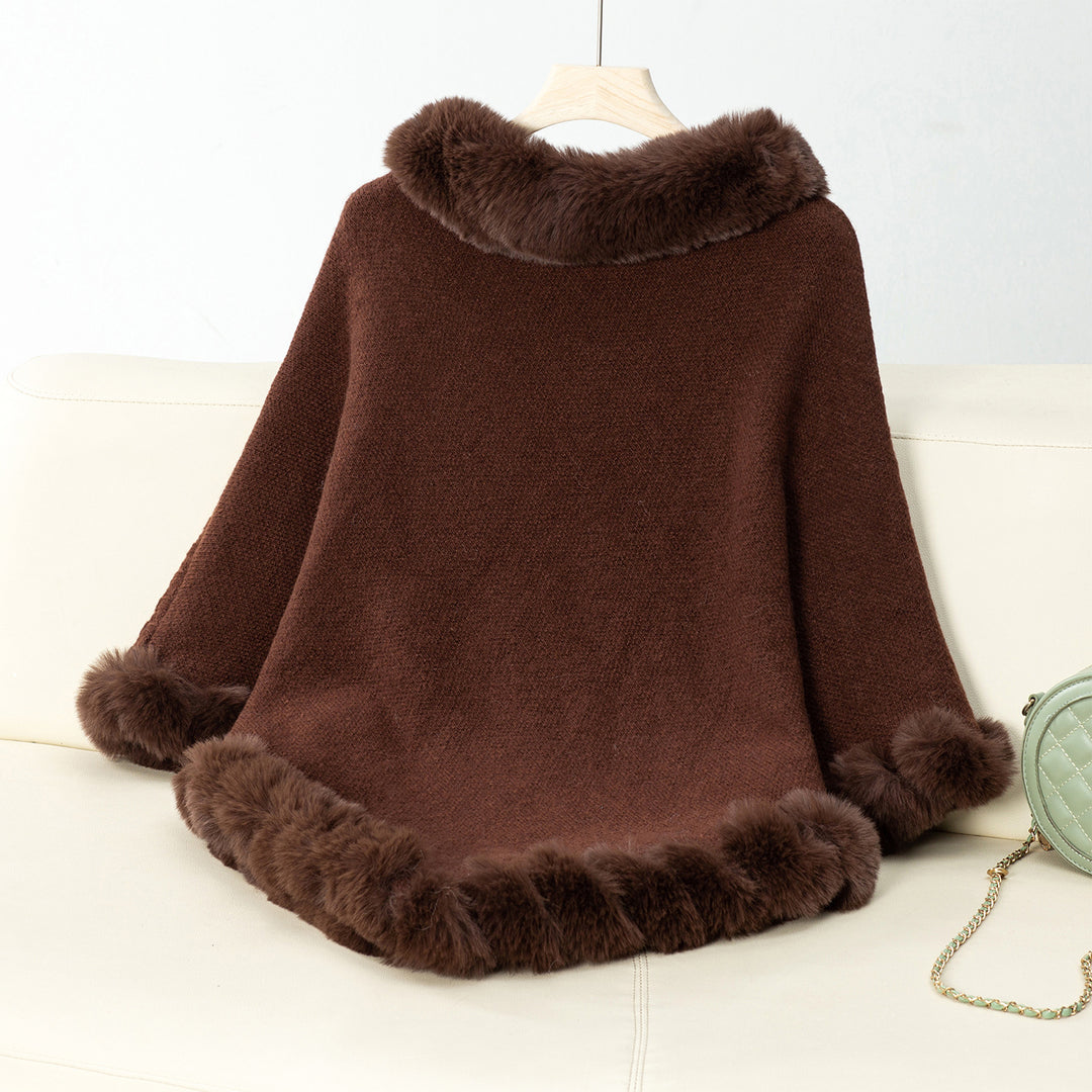 Brown Furry Asymmetrical Hem Sweaters