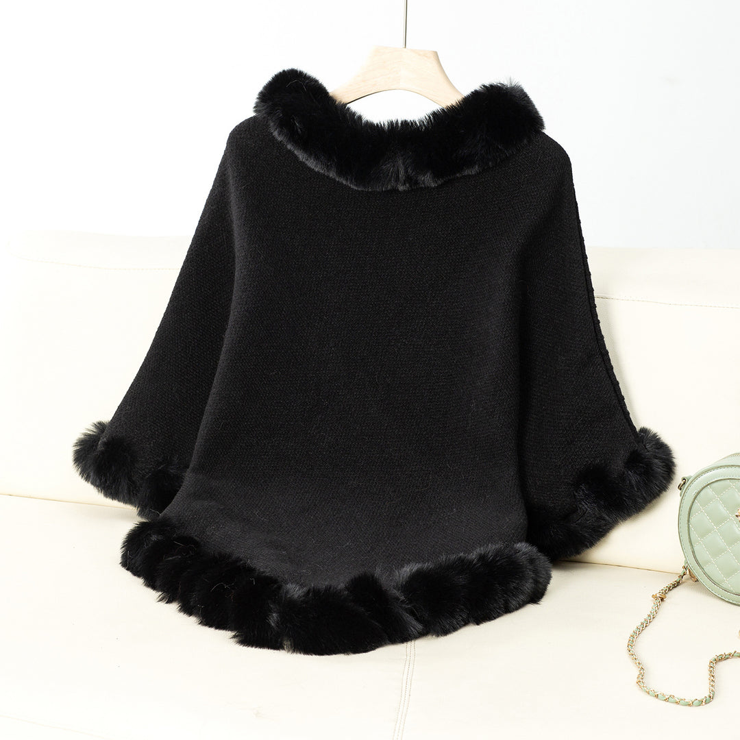 Black Furry Asymmetrical Hem Sweaters