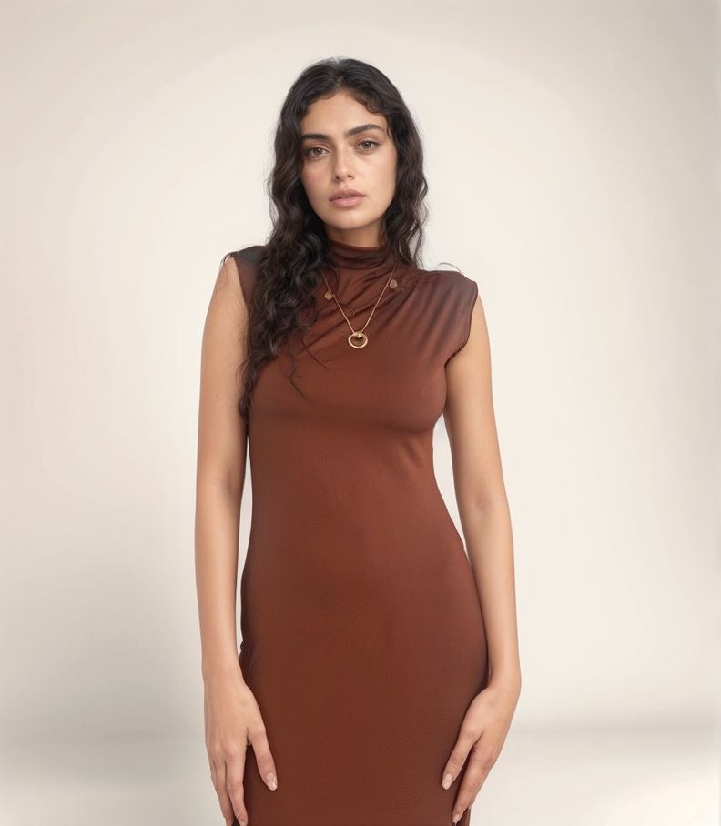 Brown Tank Slip Dress