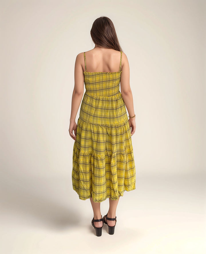 Yellow Checkered Dress
