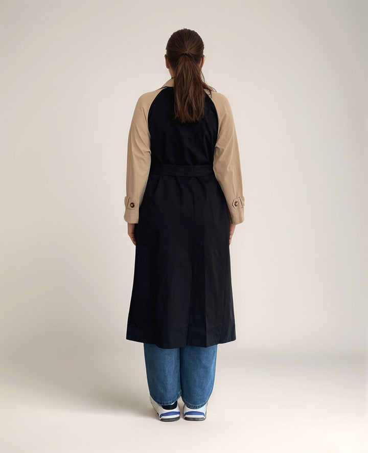 Color Block Trench Coat