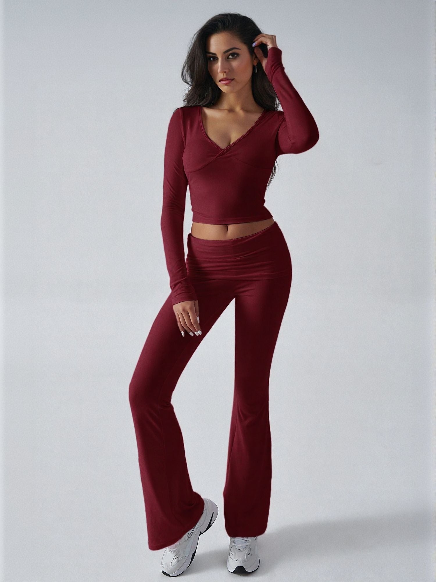 Wine Tshirt And Legging Co Ord Set