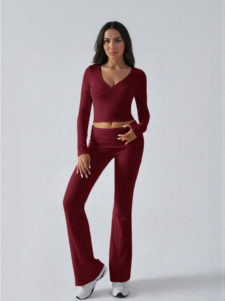 Wine Tshirt And Legging Co Ord Set