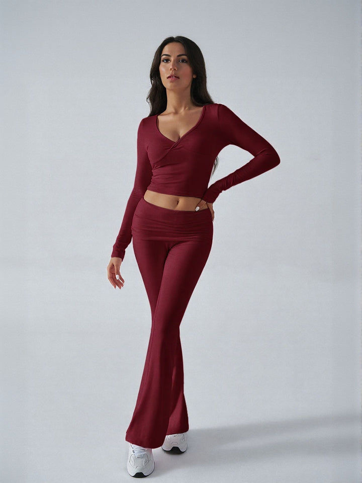 Wine Tshirt And Legging Co Ord Set