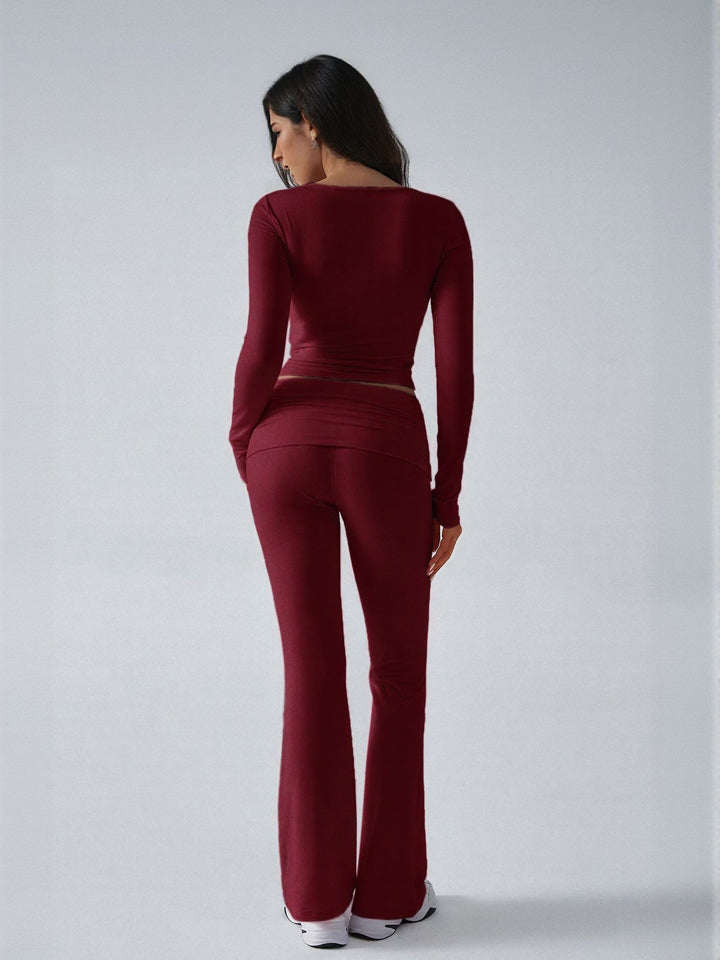 Wine Tshirt And Legging Co Ord Set