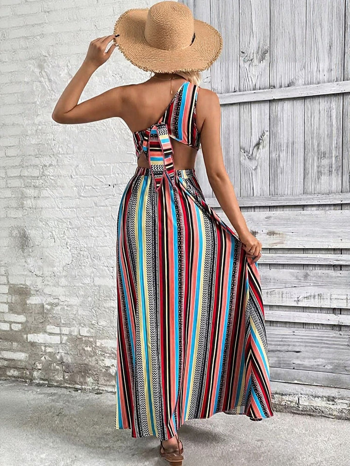 Multi One Shoulder Maxi Dress