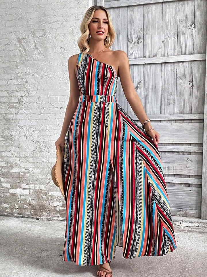 Multi One Shoulder Maxi Dress