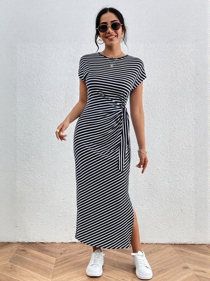White Sleeveless Side Slit Maxi Dress