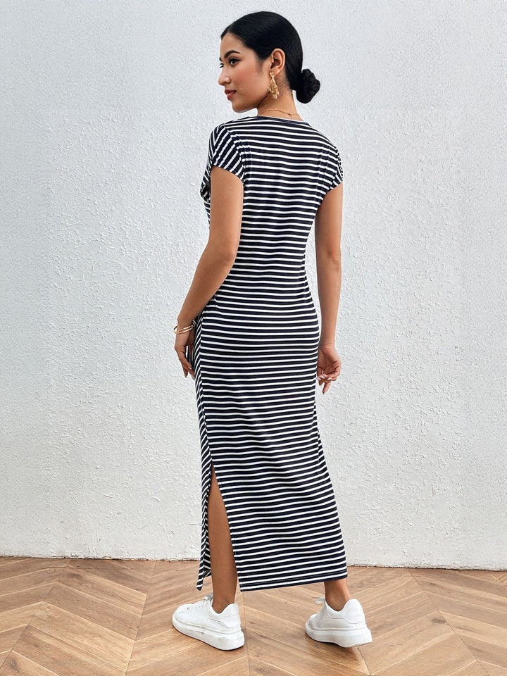 White Sleeveless Side Slit Maxi Dress