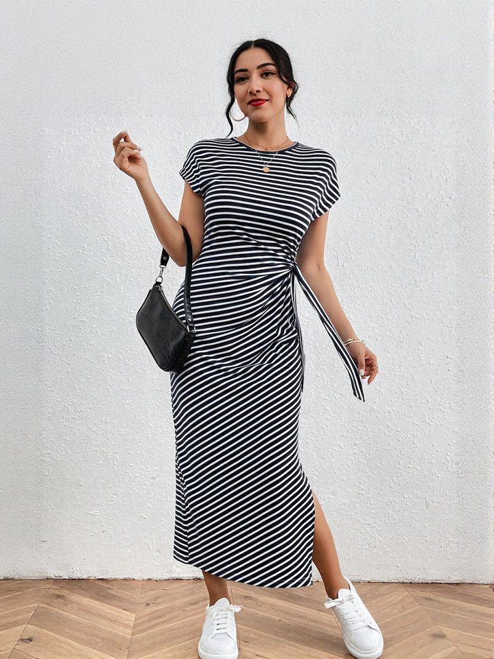 White Sleeveless Side Slit Maxi Dress