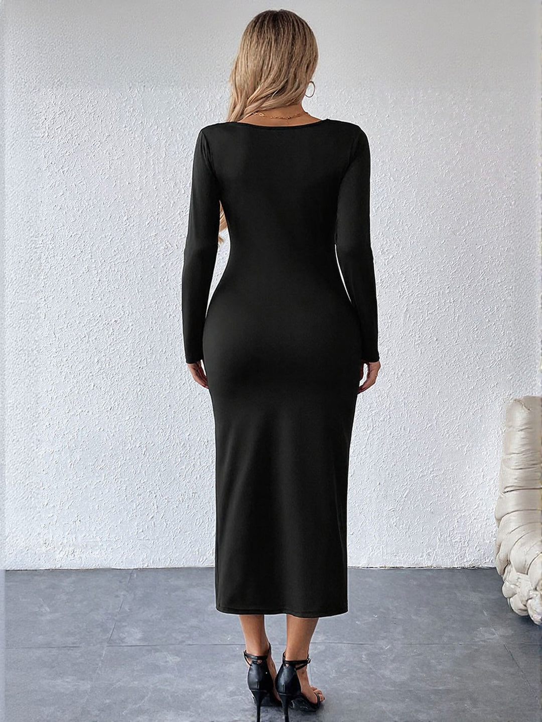 Black Full Sleeves Bodyccon Dress