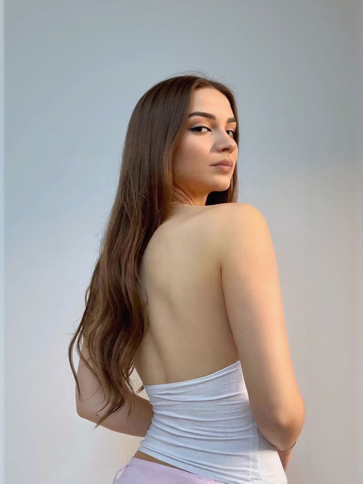 White Solid Camisole With Lace Inserts