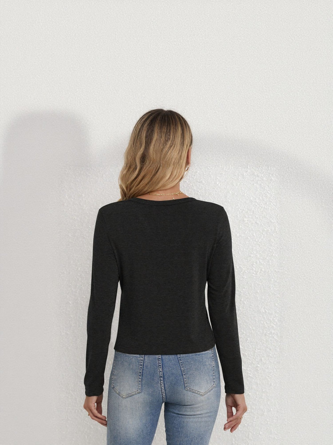 Black Black Full Sleeves Top