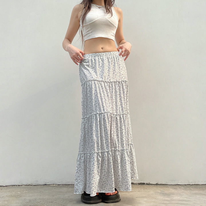 White Maxi Tiered Skirt