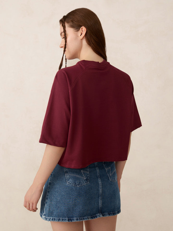 Wine Oversized Solid Sweatshirt