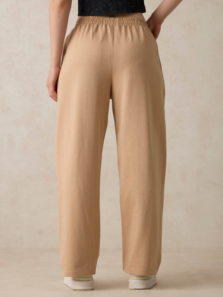 Beige V Waistband Sweatpants