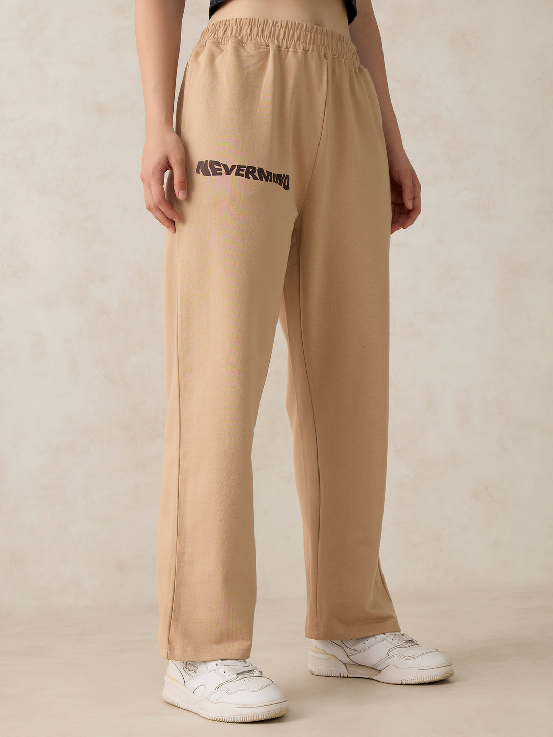 Beige V Waistband Sweatpants