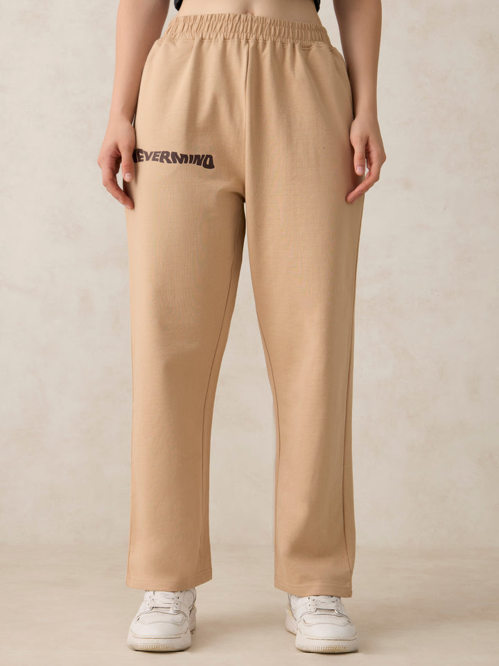 Beige V Waistband Sweatpants