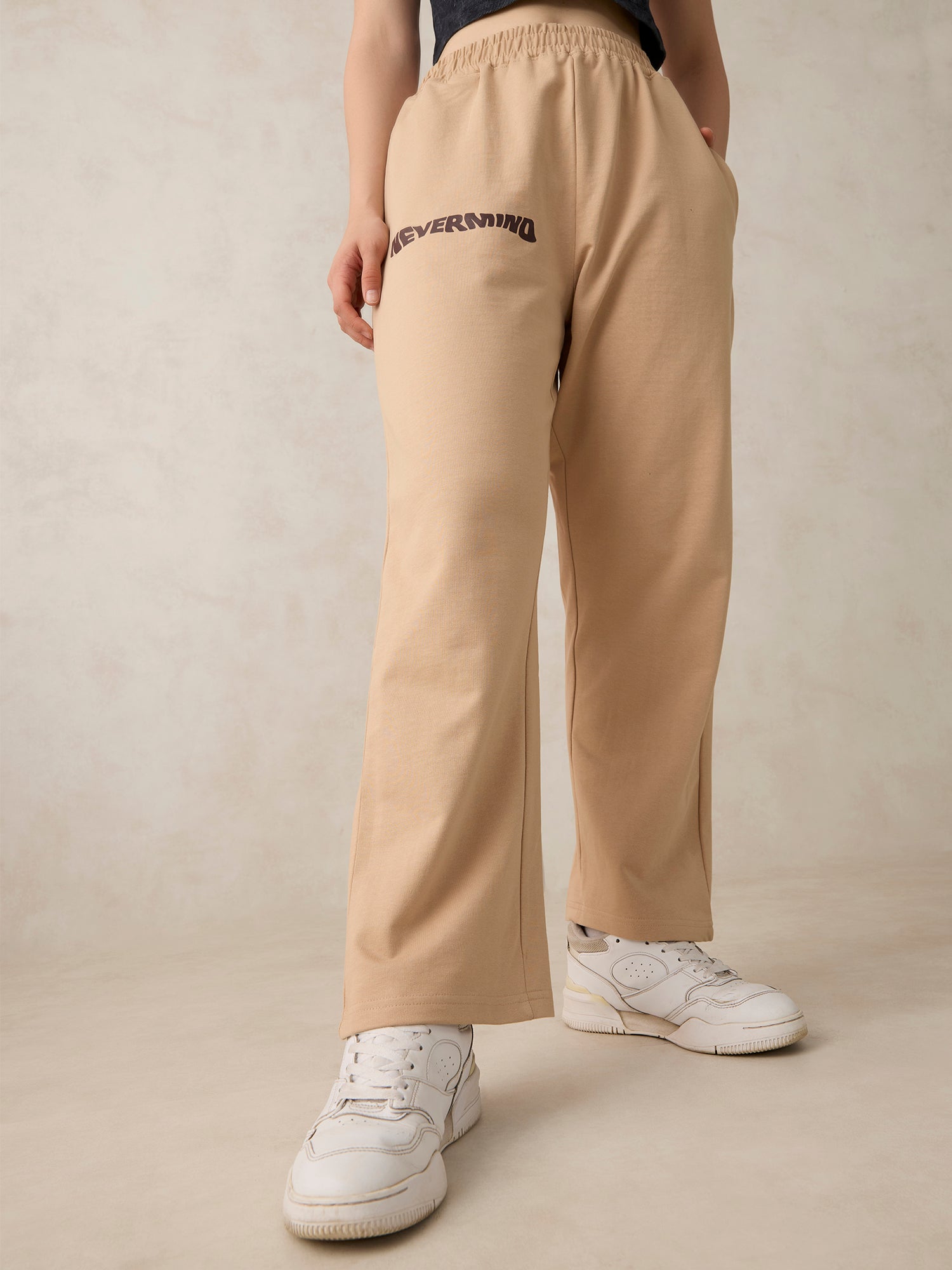 Beige V Waistband Sweatpants
