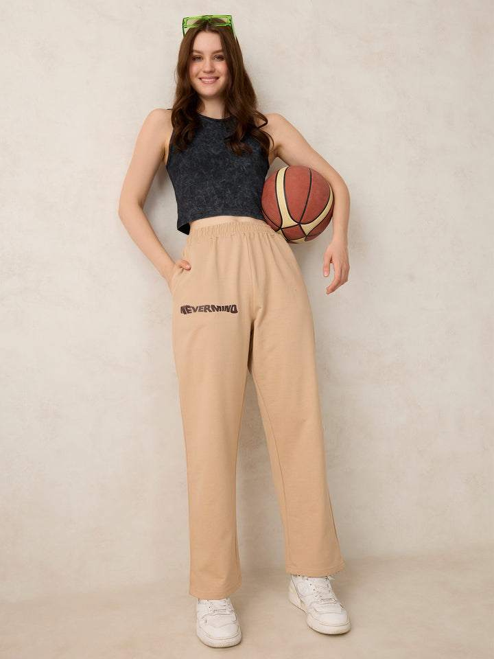 Beige V Waistband Sweatpants