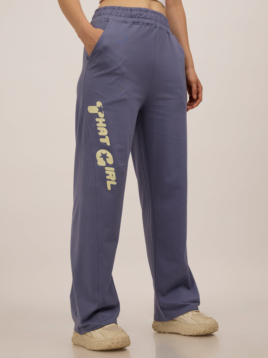 Blue Side Cut And Sew Joggers