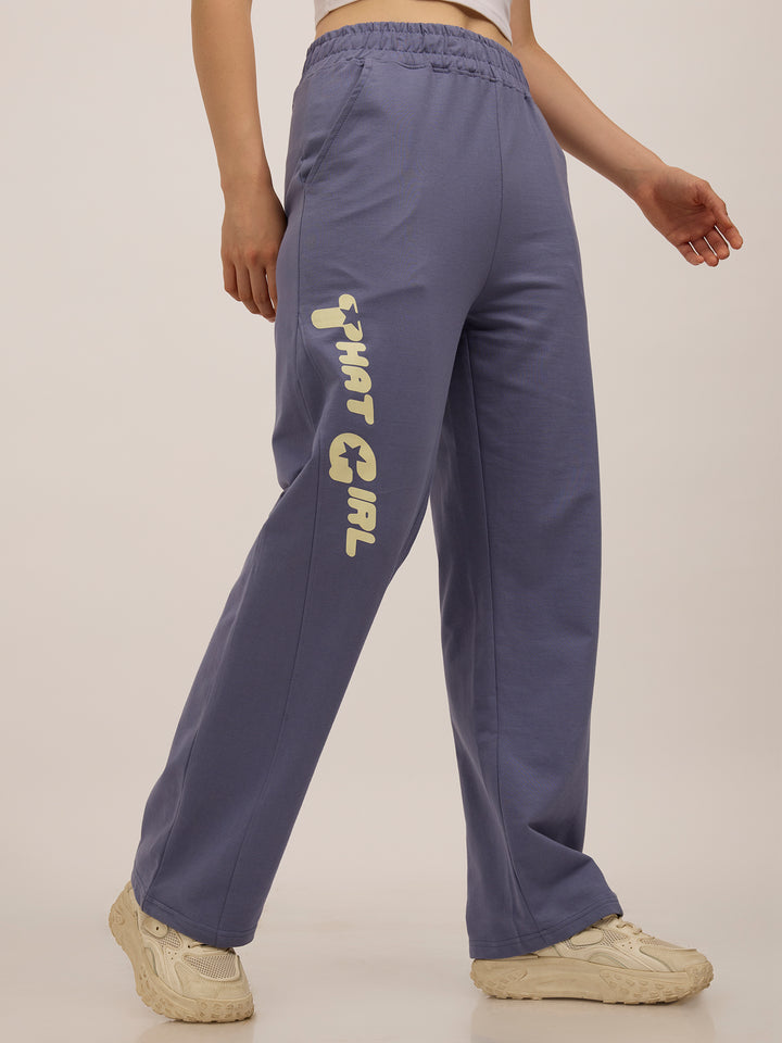 Blue Side Cut And Sew Joggers