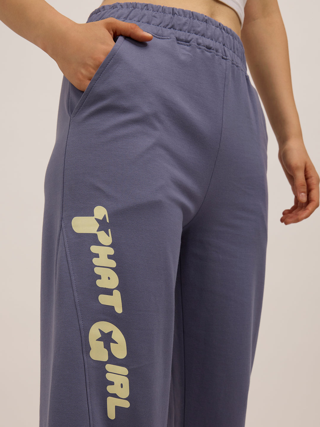 Blue Side Cut And Sew Joggers