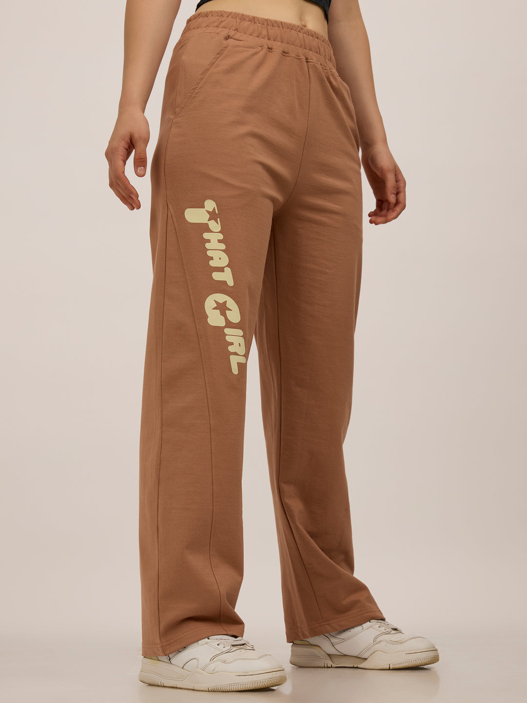 Brown Side Cut And Sew Joggers