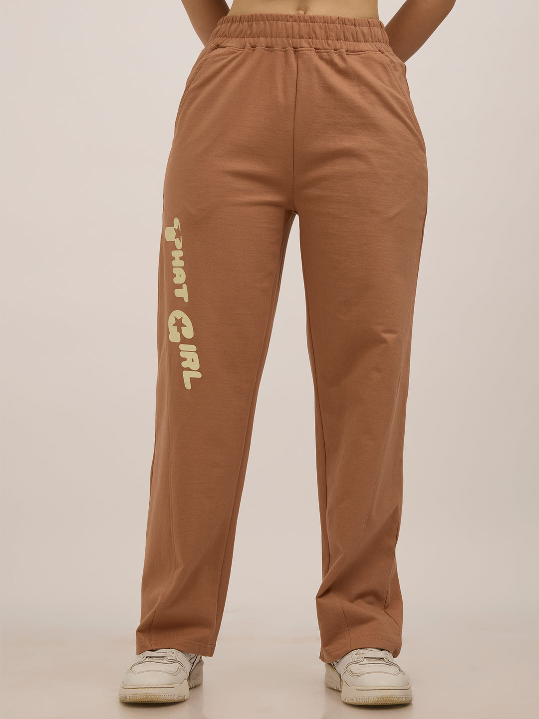 Brown Side Cut And Sew Joggers