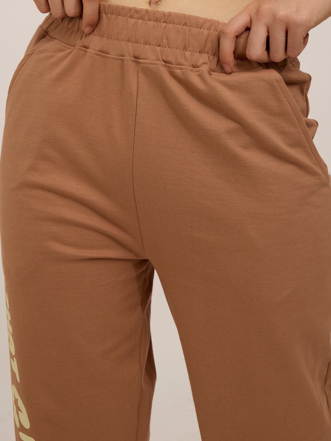 Brown Side Cut And Sew Joggers