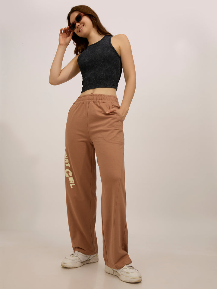 Brown Side Cut And Sew Joggers