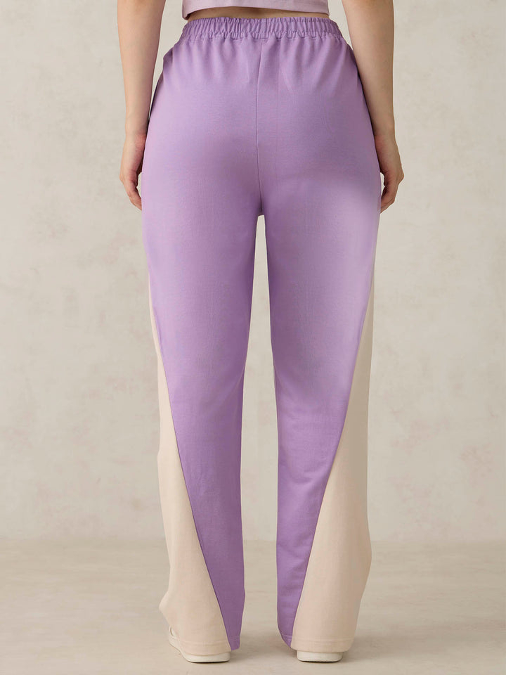 Lilac Cut And Sew Coloured Jogger