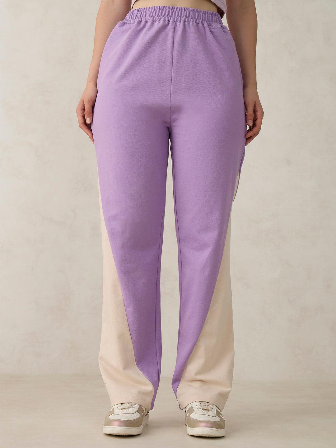 Lilac Cut And Sew Coloured Jogger