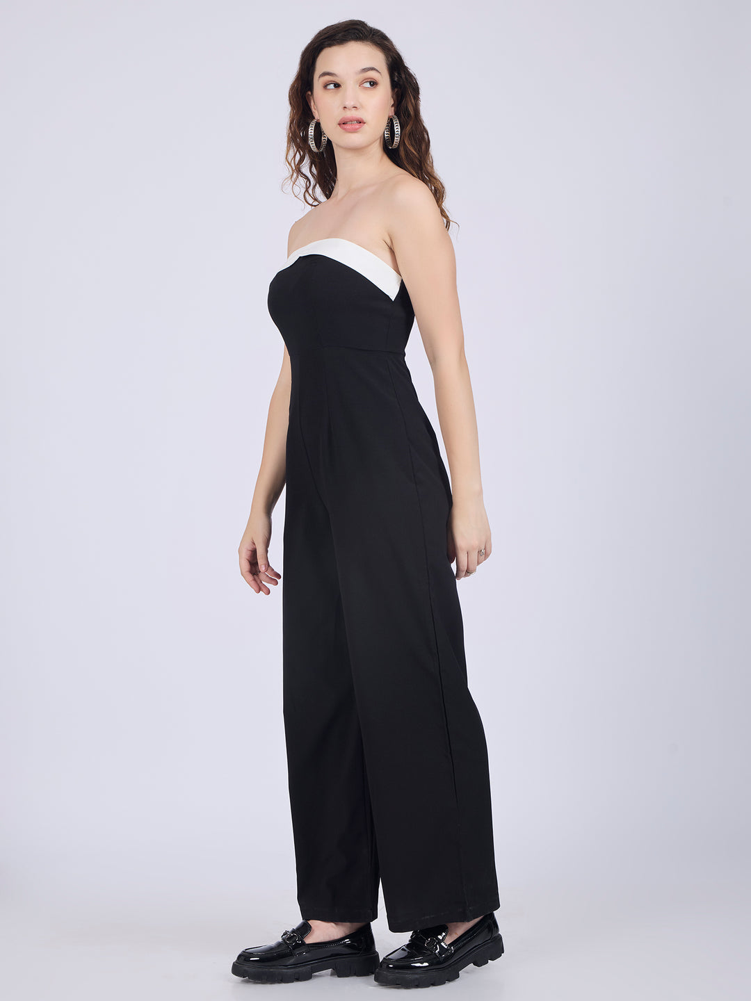 Monochrome Strapless Black Jumpsuit