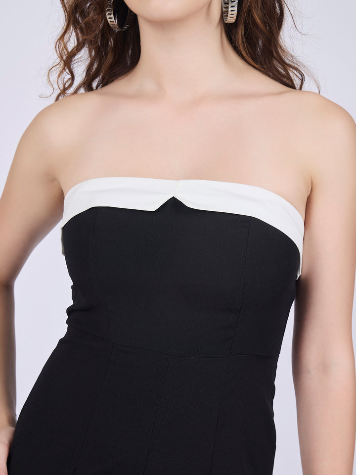 Monochrome Strapless Black Jumpsuit