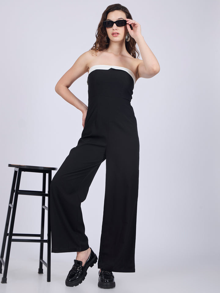 Monochrome Strapless Black Jumpsuit