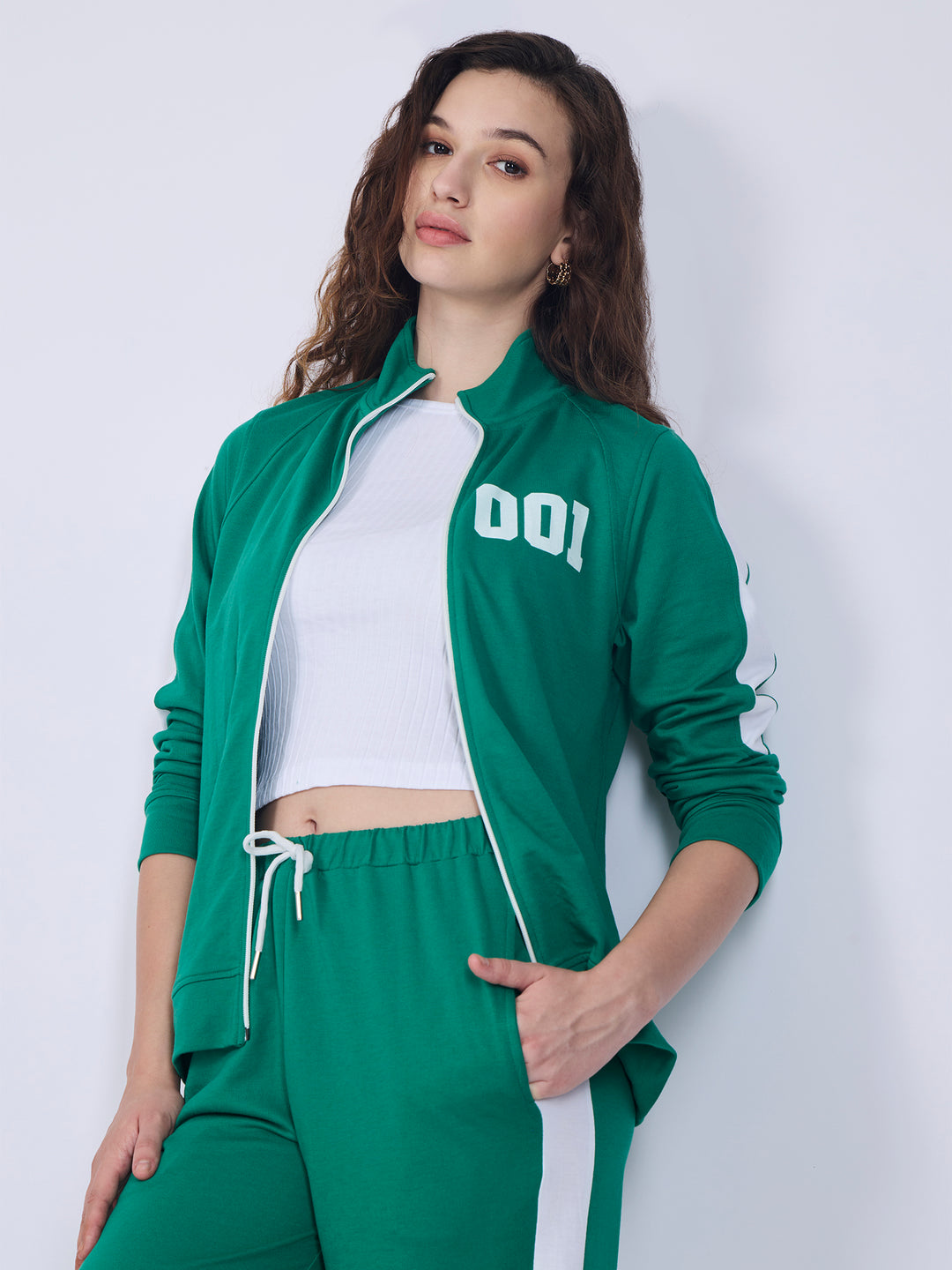 Green Squid Game Stripe Jogger Co-Ord Set