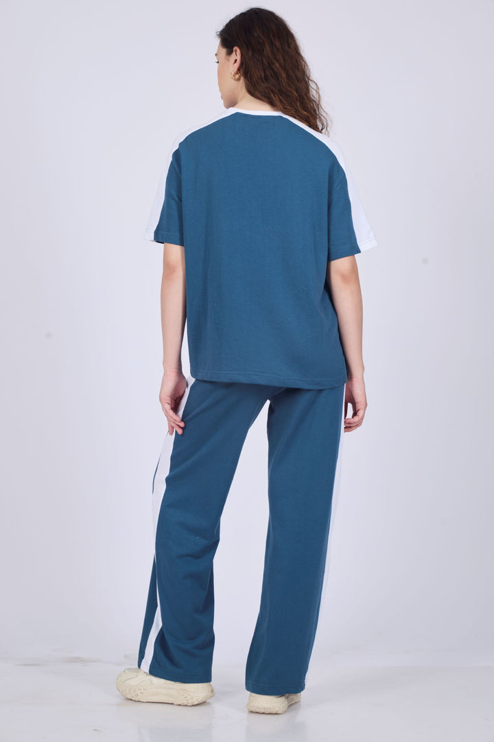 Blue Stripe T-Shirt And Jogger Co-Ord Set